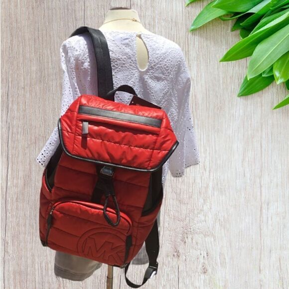 MICHAEL KORS BROOKLYN QUILTY LARGE BACKPACK LAPTOP SCHOOL WORK VACATION TRAVEL - Picture 7 of 14